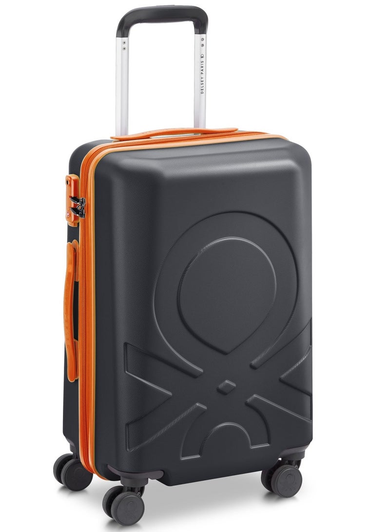 UNITED COLORS OF BENETTON Fabrica 55 Cm 4 Double Wheeled Hardside Non-Expandable Cabin Luggage Trolley Case - Black - Image 2